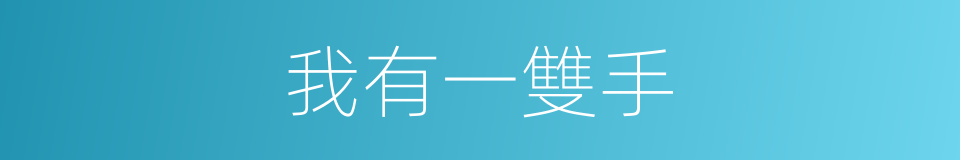 我有一雙手的同義詞
