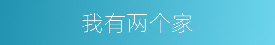 我有两个家的同义词