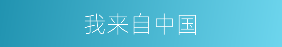 我来自中国的同义词