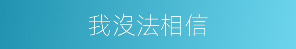 我沒法相信的同義詞