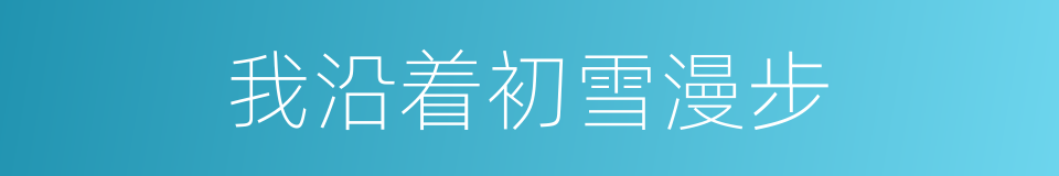 我沿着初雪漫步的同义词