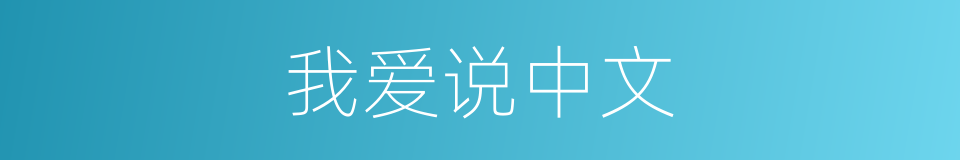 我爱说中文的同义词