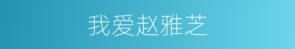 我爱赵雅芝的同义词