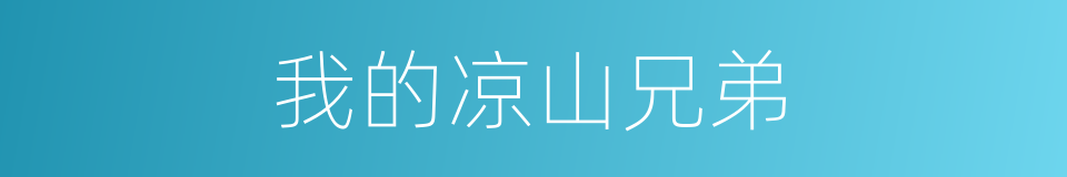 我的凉山兄弟的同义词