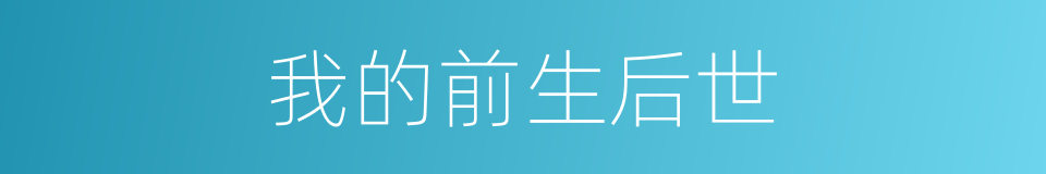 我的前生后世的同义词