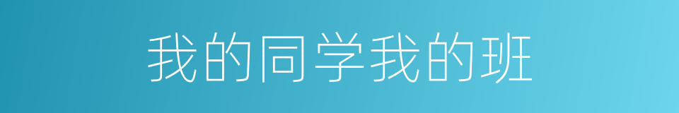 我的同学我的班的同义词