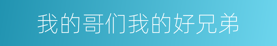 我的哥们我的好兄弟的同义词