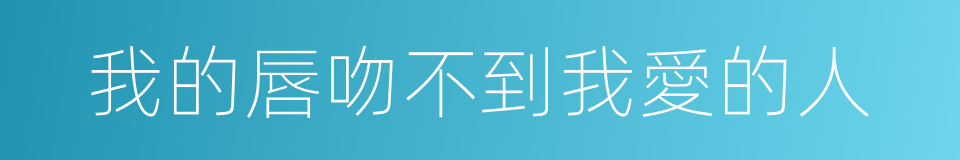 我的唇吻不到我愛的人的同義詞
