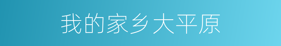 我的家乡大平原的同义词