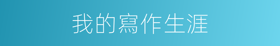 我的寫作生涯的同義詞