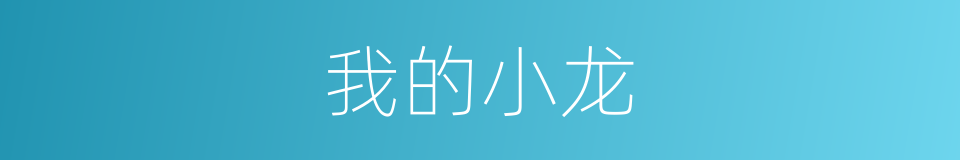 我的小龙的同义词