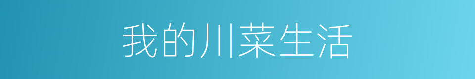 我的川菜生活的同义词
