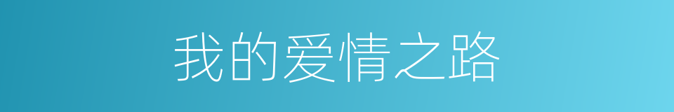 我的爱情之路的同义词