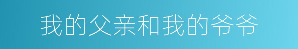 我的父亲和我的爷爷的同义词