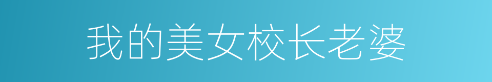 我的美女校长老婆的同义词