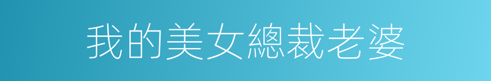 我的美女總裁老婆的同義詞