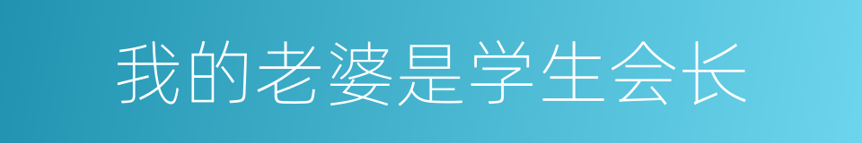 我的老婆是学生会长的同义词