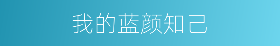 我的蓝颜知己的同义词