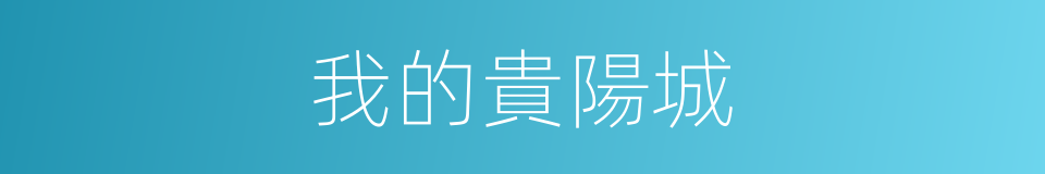 我的貴陽城的同義詞