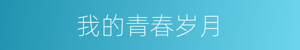 我的青春岁月的同义词