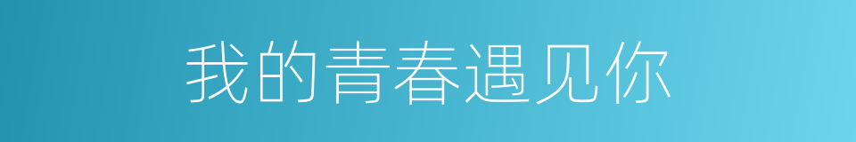 我的青春遇见你的同义词