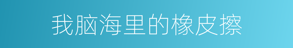 我脑海里的橡皮擦的同义词