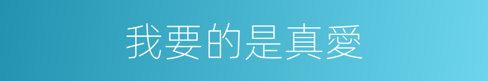 我要的是真愛的同義詞