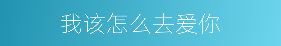 我该怎么去爱你的同义词
