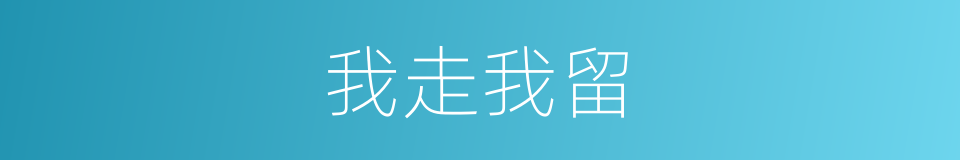 我走我留的同义词