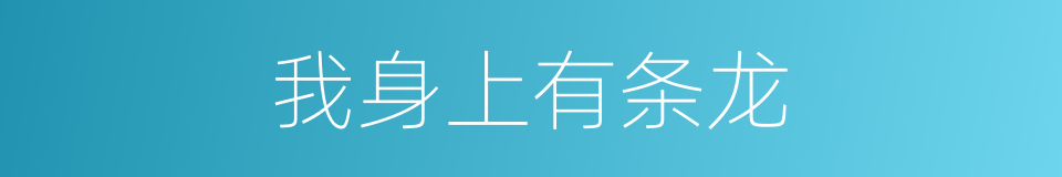 我身上有条龙的同义词