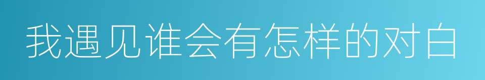 我遇见谁会有怎样的对白的同义词