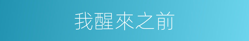 我醒來之前的同義詞