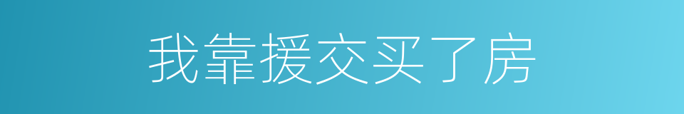 我靠援交买了房的同义词