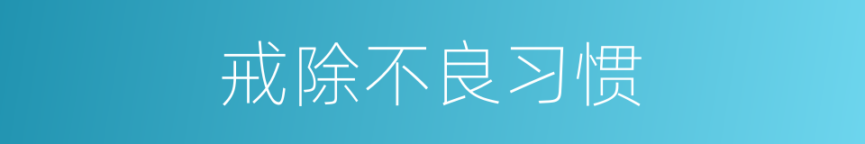 戒除不良习惯的同义词