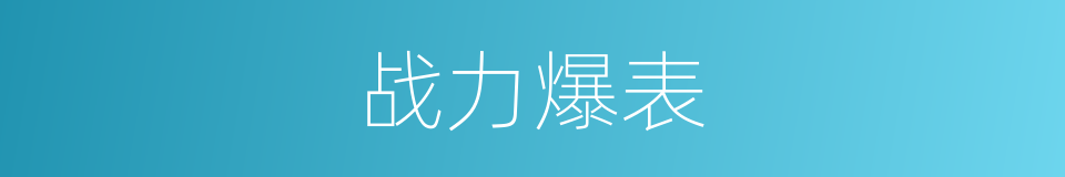战力爆表的同义词