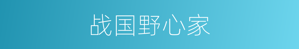 战国野心家的同义词