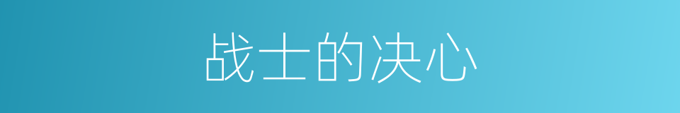 战士的决心的同义词