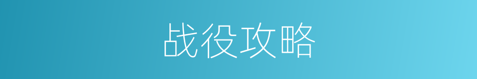 战役攻略的同义词
