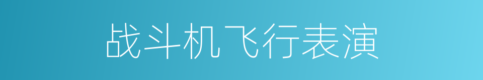 战斗机飞行表演的同义词