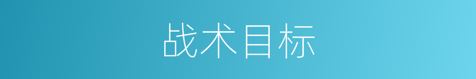 战术目标的同义词