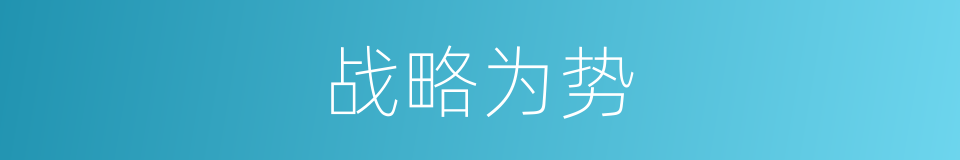战略为势的同义词