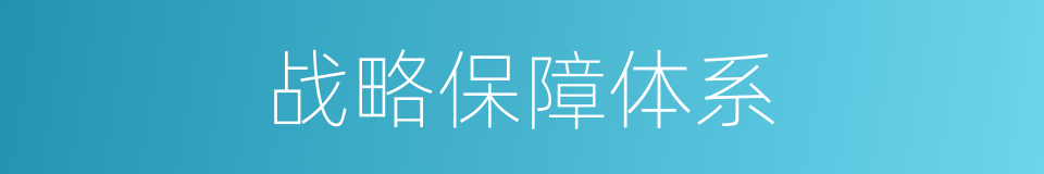战略保障体系的同义词