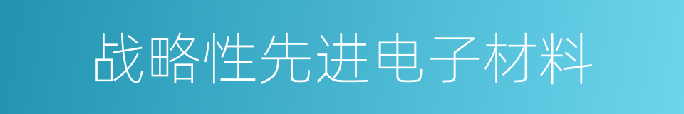 战略性先进电子材料的同义词