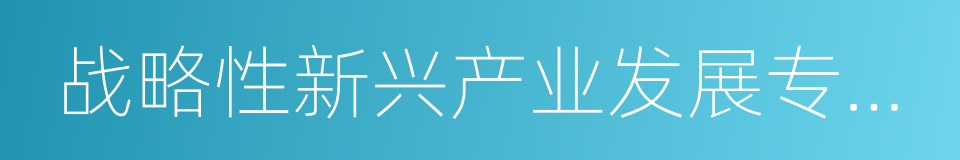 战略性新兴产业发展专项资金的同义词