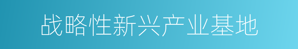 战略性新兴产业基地的同义词