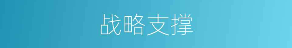 战略支撑的同义词