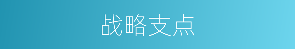 战略支点的意思