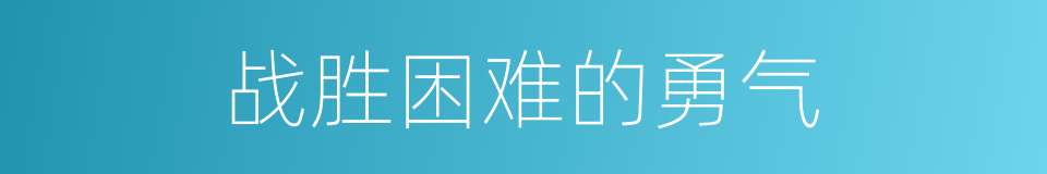 战胜困难的勇气的同义词