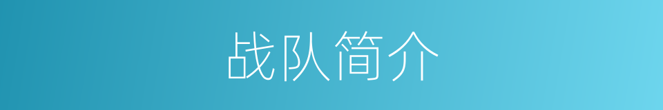 战队简介的同义词