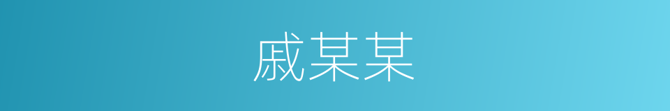 戚某某的同义词
